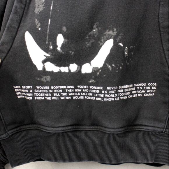 Darc Sport Wolves Club Blood Thunder Spellout Hoodie Fangs Sz L Pink/Purple/Blk - Picture 6 of 11